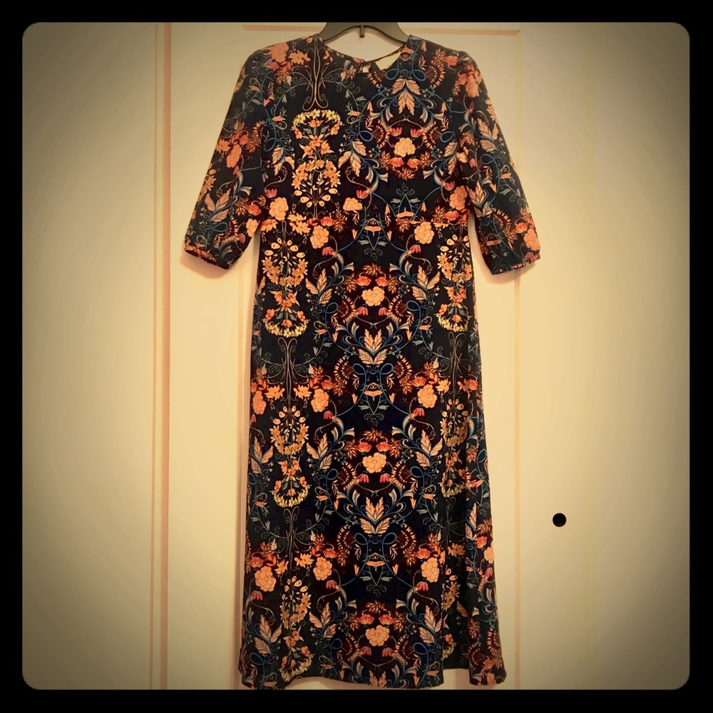 imadeline western Blue print midi dress